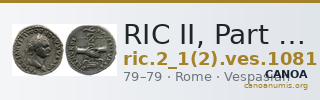 RIC II, Part 1 (second edition) Vespasian 1081 — CANOA