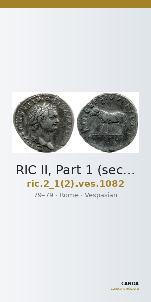 RIC II, Part 1 (second edition) Vespasian 1082 — CANOA