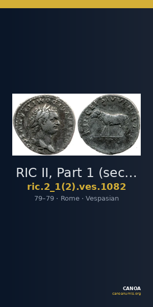 RIC II, Part 1 (second edition) Vespasian 1082 — CANOA