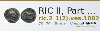 RIC II, Part 1 (second edition) Vespasian 1082 — CANOA