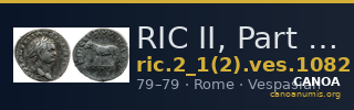 RIC II, Part 1 (second edition) Vespasian 1082 — CANOA