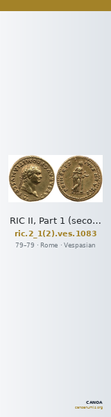 RIC II, Part 1 (second edition) Vespasian 1083 — CANOA