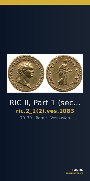 RIC II, Part 1 (second edition) Vespasian 1083 — CANOA