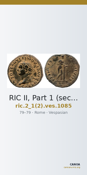 RIC II, Part 1 (second edition) Vespasian 1085 — CANOA