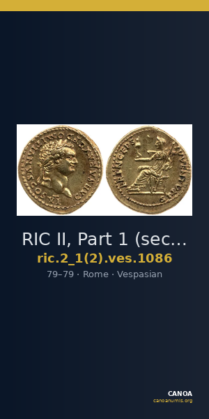 RIC II, Part 1 (second edition) Vespasian 1086 — CANOA
