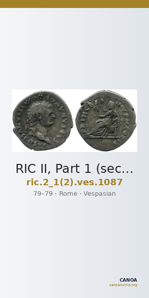 RIC II, Part 1 (second edition) Vespasian 1087 — CANOA