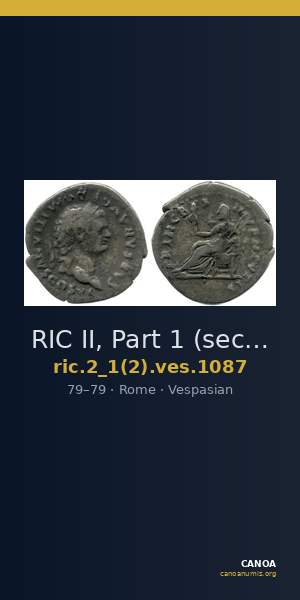 RIC II, Part 1 (second edition) Vespasian 1087 — CANOA