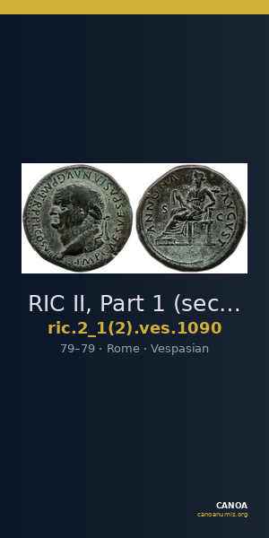 RIC II, Part 1 (second edition) Vespasian 1090 — CANOA