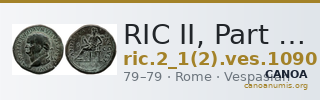 RIC II, Part 1 (second edition) Vespasian 1090 — CANOA