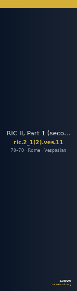 RIC II, Part 1 (second edition) Vespasian 11 — CANOA