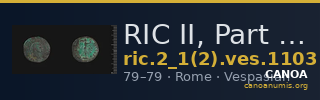 RIC II, Part 1 (second edition) Vespasian 1103 — CANOA