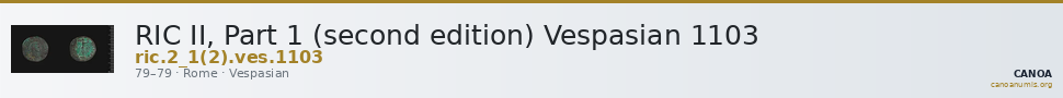 RIC II, Part 1 (second edition) Vespasian 1103 — CANOA