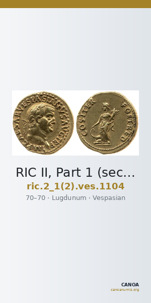 RIC II, Part 1 (second edition) Vespasian 1104 — CANOA