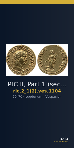 RIC II, Part 1 (second edition) Vespasian 1104 — CANOA