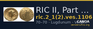 RIC II, Part 1 (second edition) Vespasian 1106 — CANOA