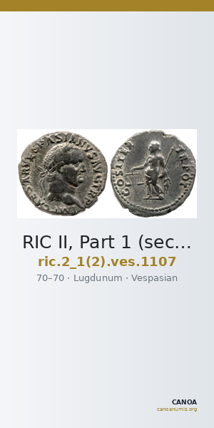 RIC II, Part 1 (second edition) Vespasian 1107 — CANOA