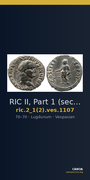 RIC II, Part 1 (second edition) Vespasian 1107 — CANOA