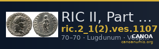 RIC II, Part 1 (second edition) Vespasian 1107 — CANOA