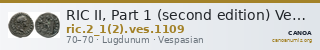 RIC II, Part 1 (second edition) Vespasian 1109 — CANOA