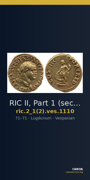 RIC II, Part 1 (second edition) Vespasian 1110 — CANOA