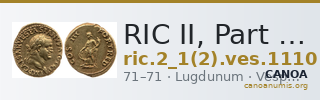 RIC II, Part 1 (second edition) Vespasian 1110 — CANOA