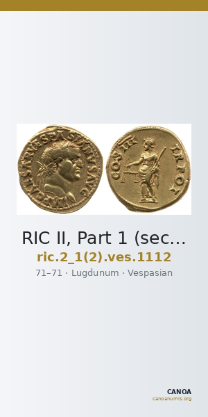 RIC II, Part 1 (second edition) Vespasian 1112 — CANOA