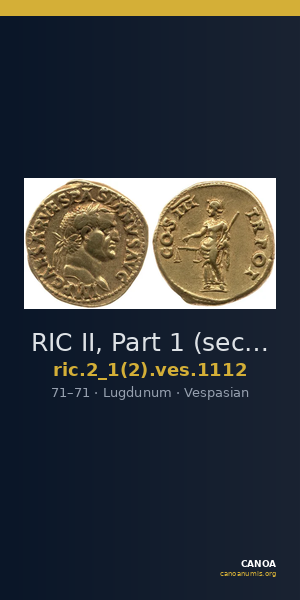 RIC II, Part 1 (second edition) Vespasian 1112 — CANOA