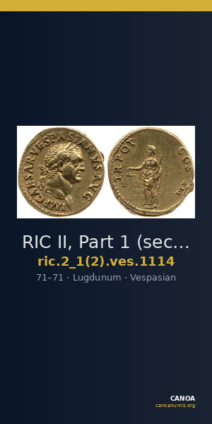 RIC II, Part 1 (second edition) Vespasian 1114 — CANOA