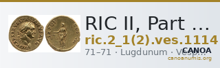 RIC II, Part 1 (second edition) Vespasian 1114 — CANOA