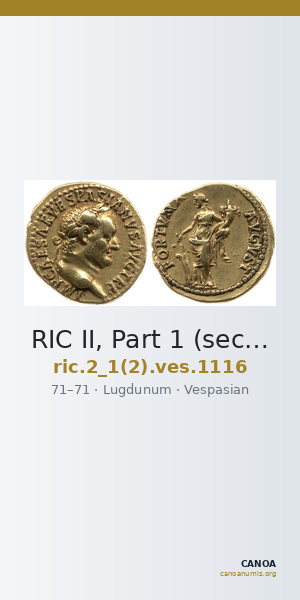 RIC II, Part 1 (second edition) Vespasian 1116 — CANOA