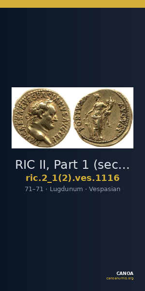 RIC II, Part 1 (second edition) Vespasian 1116 — CANOA