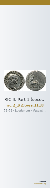 RIC II, Part 1 (second edition) Vespasian 1118 — CANOA