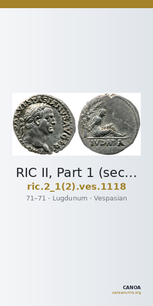 RIC II, Part 1 (second edition) Vespasian 1118 — CANOA