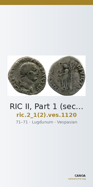 RIC II, Part 1 (second edition) Vespasian 1120 — CANOA