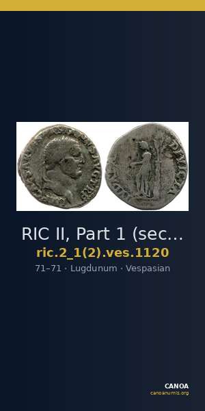 RIC II, Part 1 (second edition) Vespasian 1120 — CANOA