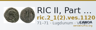 RIC II, Part 1 (second edition) Vespasian 1120 — CANOA