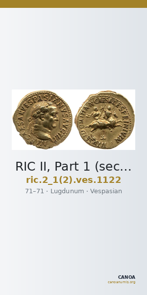 RIC II, Part 1 (second edition) Vespasian 1122 — CANOA
