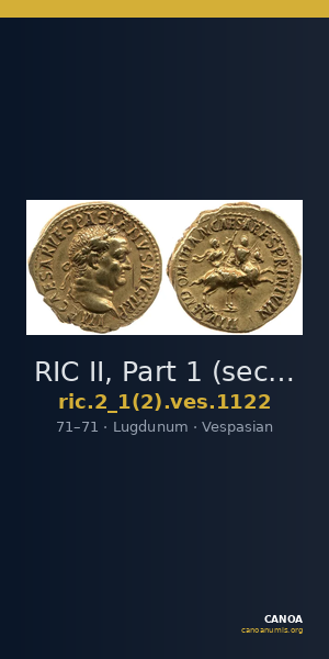 RIC II, Part 1 (second edition) Vespasian 1122 — CANOA
