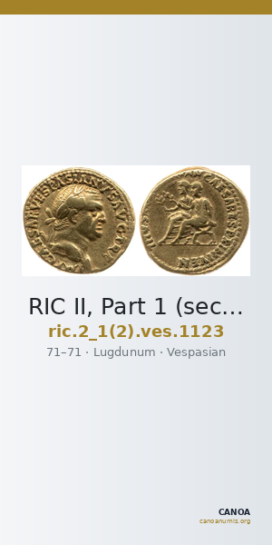 RIC II, Part 1 (second edition) Vespasian 1123 — CANOA