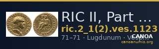 RIC II, Part 1 (second edition) Vespasian 1123 — CANOA
