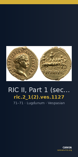RIC II, Part 1 (second edition) Vespasian 1127 — CANOA