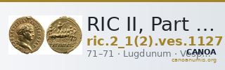 RIC II, Part 1 (second edition) Vespasian 1127 — CANOA