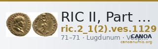 RIC II, Part 1 (second edition) Vespasian 1129 — CANOA