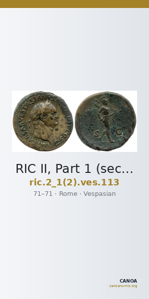 RIC II, Part 1 (second edition) Vespasian 113 — CANOA