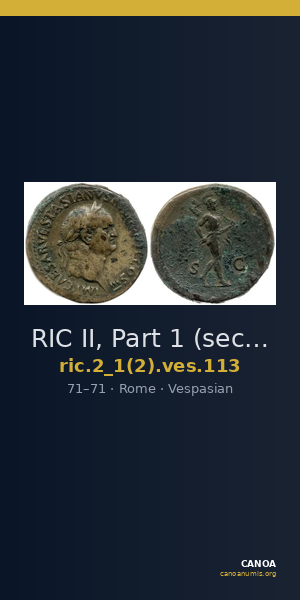 RIC II, Part 1 (second edition) Vespasian 113 — CANOA