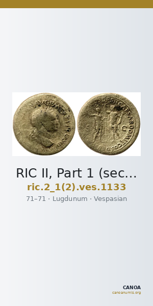 RIC II, Part 1 (second edition) Vespasian 1133 — CANOA