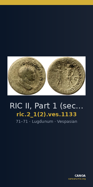 RIC II, Part 1 (second edition) Vespasian 1133 — CANOA