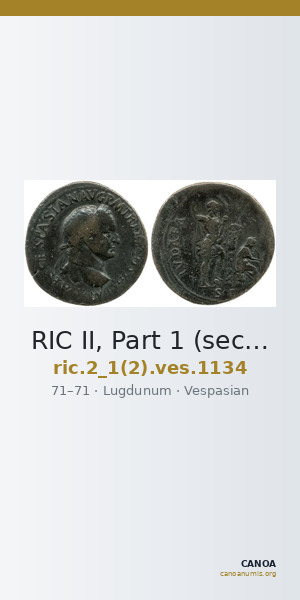RIC II, Part 1 (second edition) Vespasian 1134 — CANOA