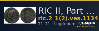 RIC II, Part 1 (second edition) Vespasian 1134 — CANOA