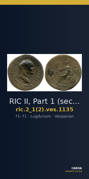RIC II, Part 1 (second edition) Vespasian 1135 — CANOA